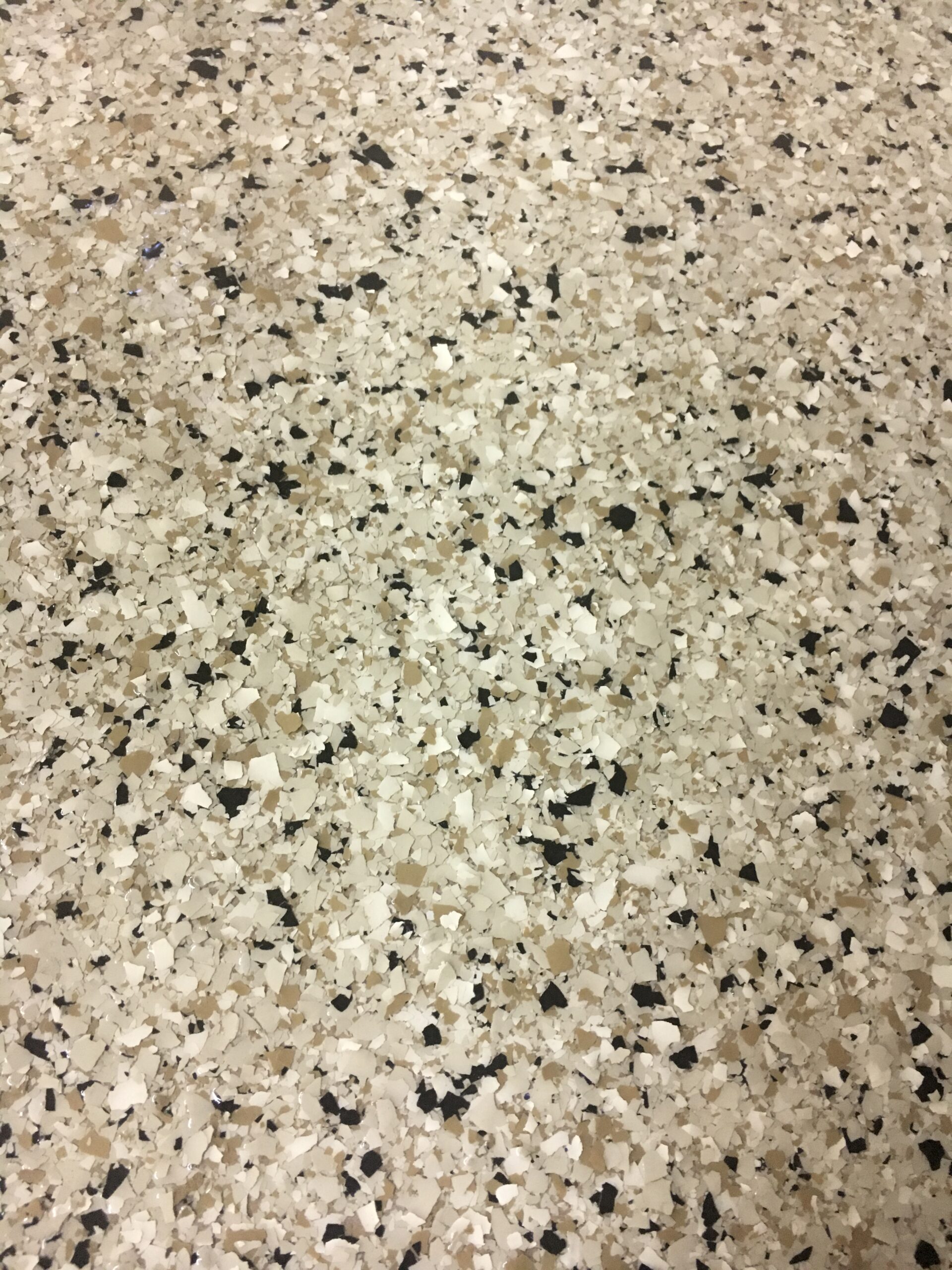 Close up of epoxy chip floor, South Jersey