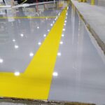 Close up of stripe on epoxy warehouse floor - New Jersey