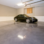 Polished concrete in a residential garage