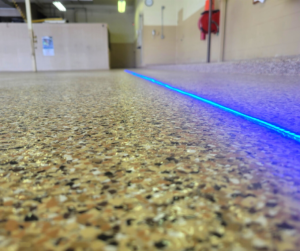 Flake Floor with embedded LED lights