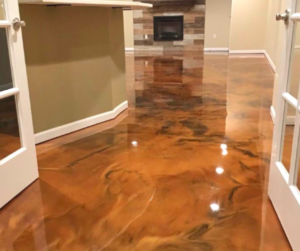 Multi-tonal copper metallic epoxy floor